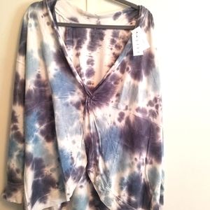 Lane Bryant LIVI Active Wear long sleeve top, size 22/24 blue & purple , NWT